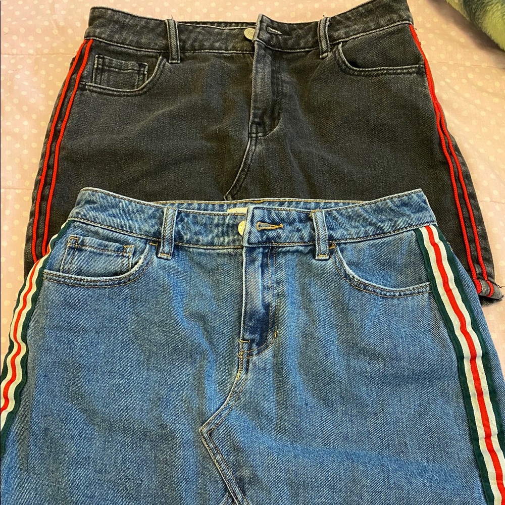 💓PACSUN SIDE STRIPED DENIM SKIRTS